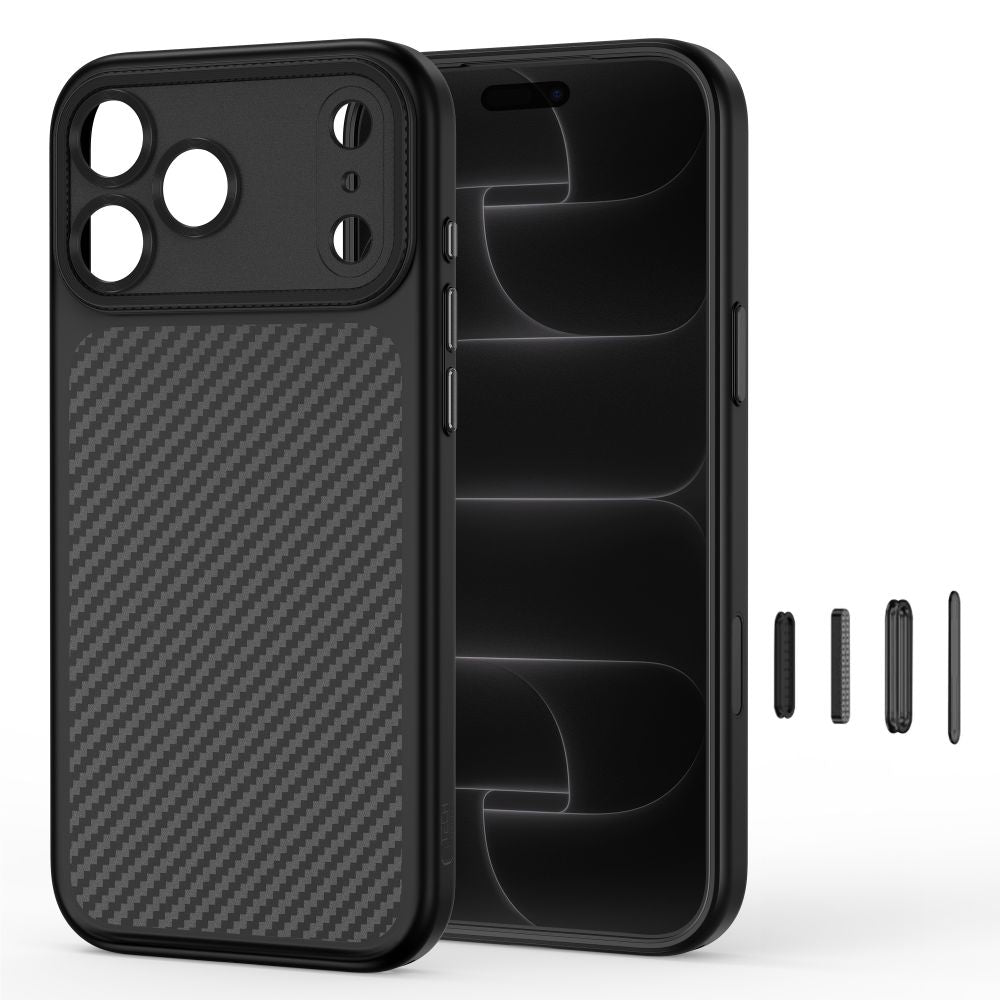 Tech-Protect iPhone 18 Pro / iPhone 17 Pro - Σκληρή Θήκη με Πλαίσιο Σιλικόνης MagSafe - MagCam - Carbon Black