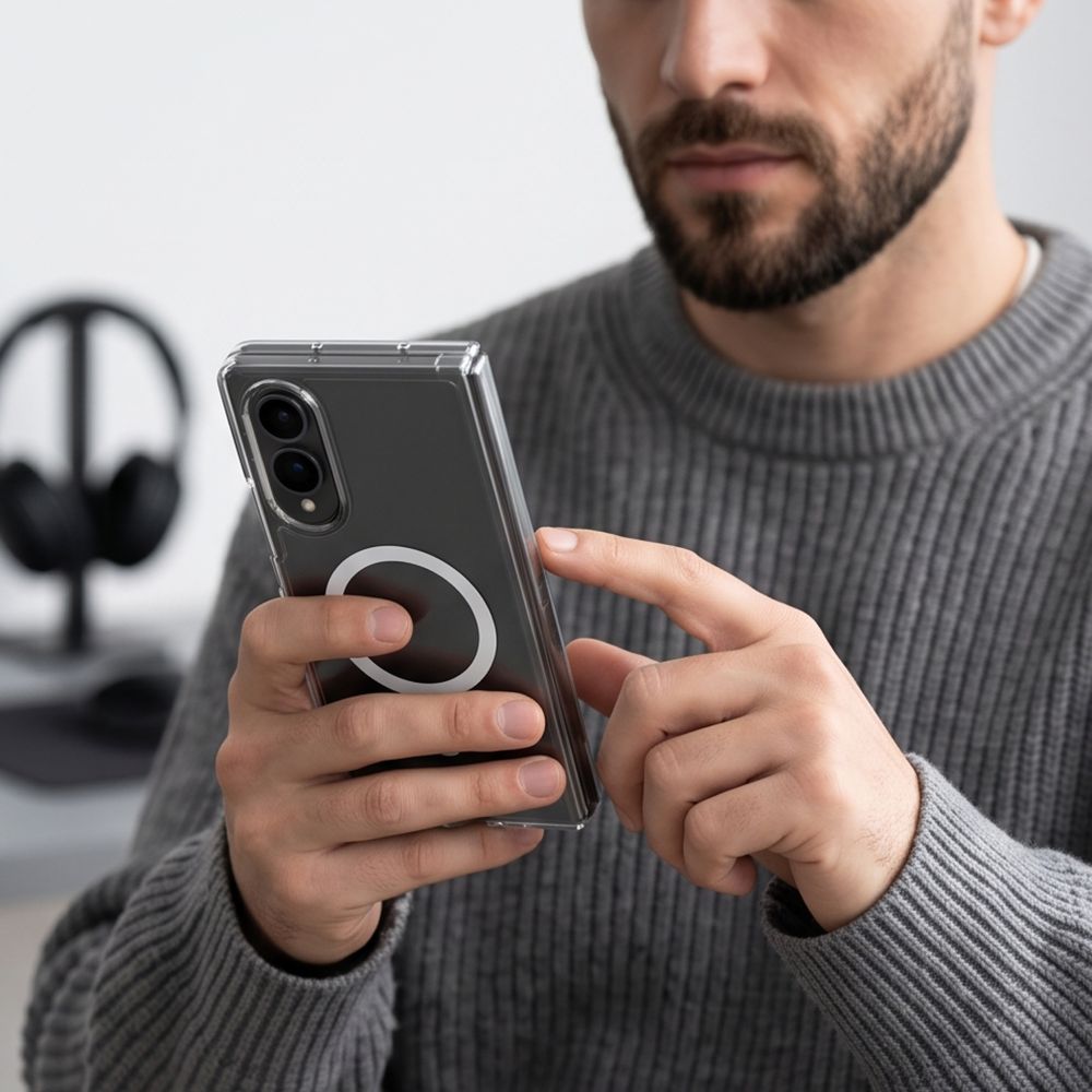 Tech-Protect Samsung Galaxy Z Fold8 - Σκληρή Θήκη με Πλαίσιο Σιλικόνης - Flexair Hybrid MagSafe- Clear