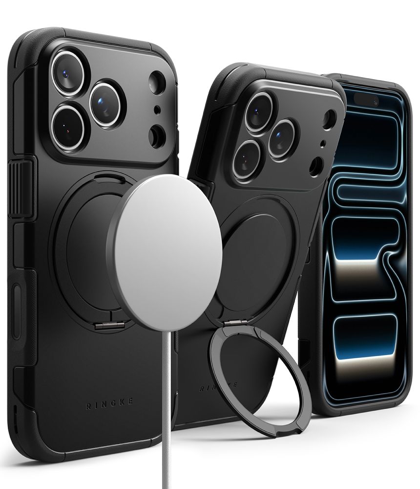 Ringke iPhone 18 Pro / iPhone 17 Pro - Σκληρή Θήκη με Πλαίσιο Σιλικόνης και MagSafe / Σταντ - Alles Magnetic - Black
