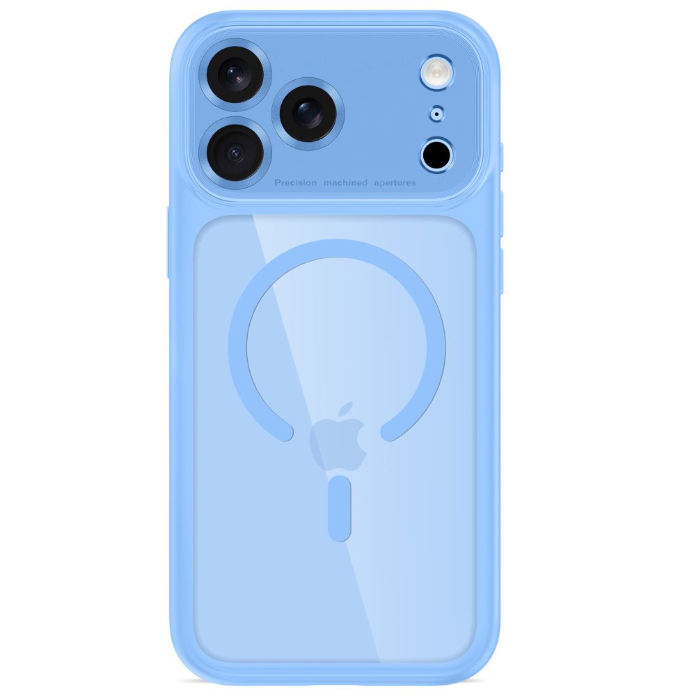 Tech-Protect iPhone 18 Pro / iPhone 17 Pro - Σκληρή Θήκη με Πλαίσιο Σιλικόνης και MagSafe - MagPeak MagSafe CC - Light Blue / Clear