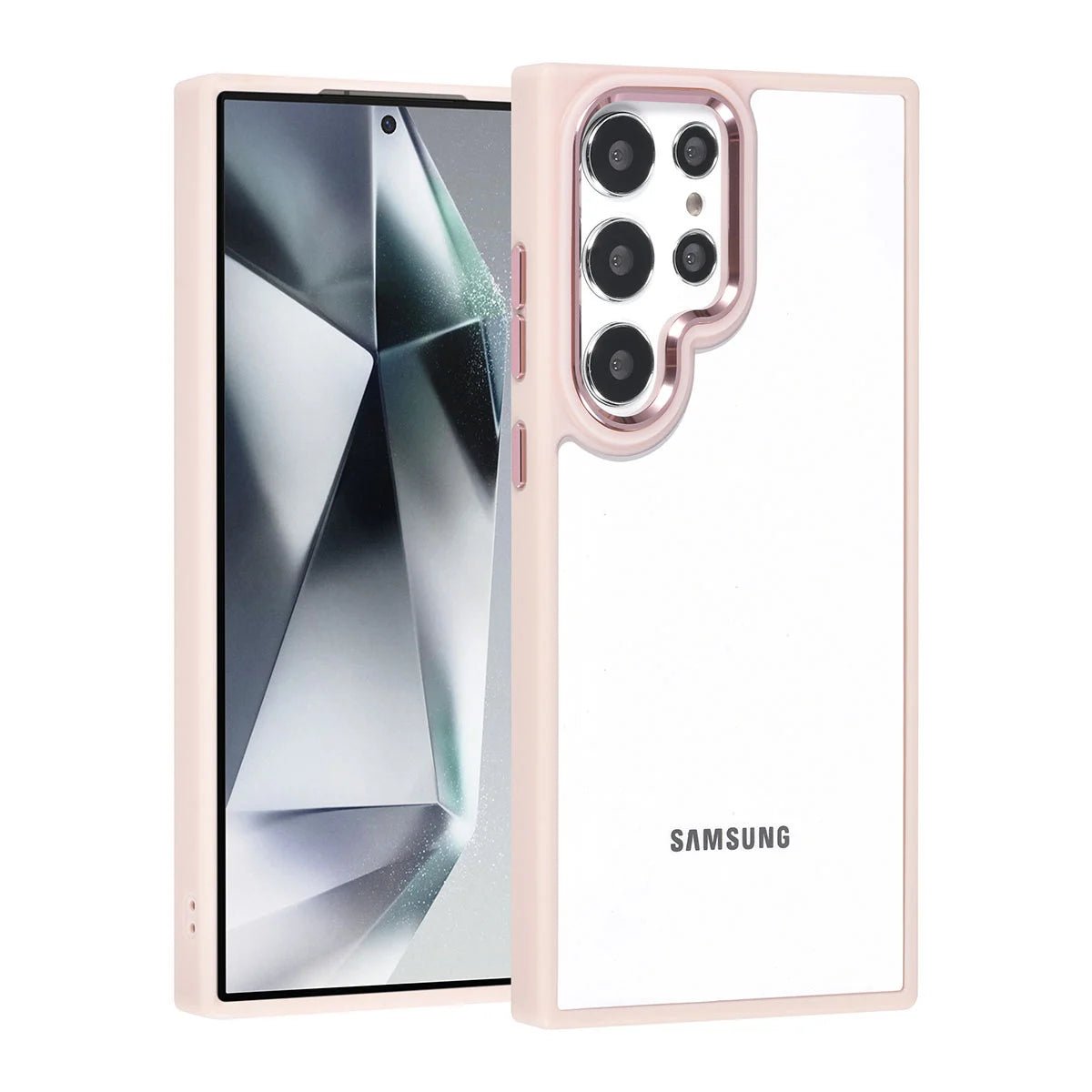 Tuniq Samsung Galaxy S24 Ultra - Σκληρή Θήκη με Πλαίσιο Σιλικόνης - Ροζ / Διάφανο