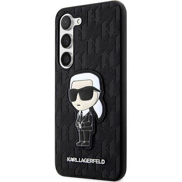 Karl Lagerfeld Samsung Galaxy S23+ - Saffiano Monogram Ikonik Σκληρή Θήκη - Black - KLHCS23MSAKLHKPK