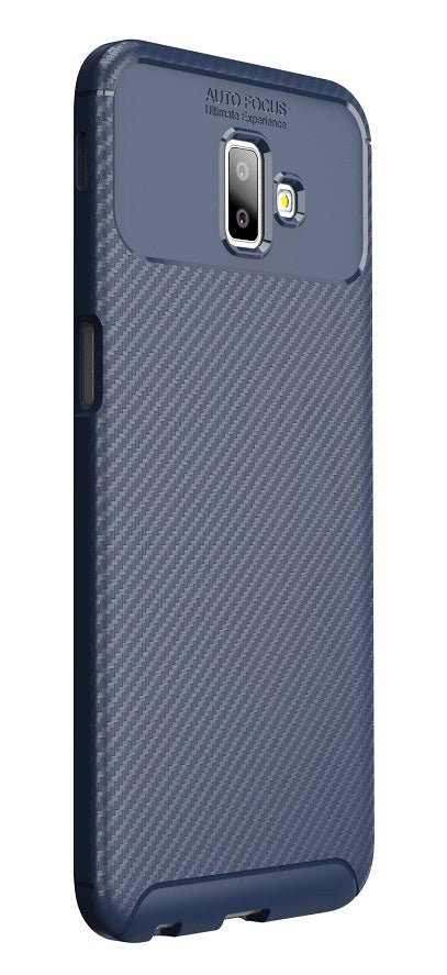 OEM Samsung Galaxy J6 Plus 2018 Θήκη Σιλικόνης TPU Beatles Carbon Fiber - Navy Blue