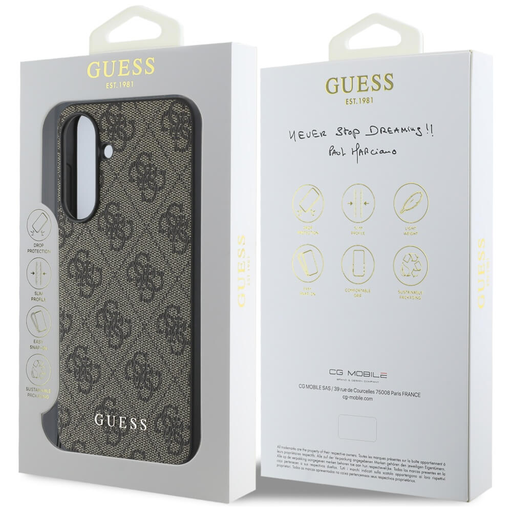 Guess Samsung Galaxy A56 5G - 4G Charms Collection - Θήκη με Επένδυση Συνθετικού Δέρματος - Brown - GUHCSA56GF4GBR