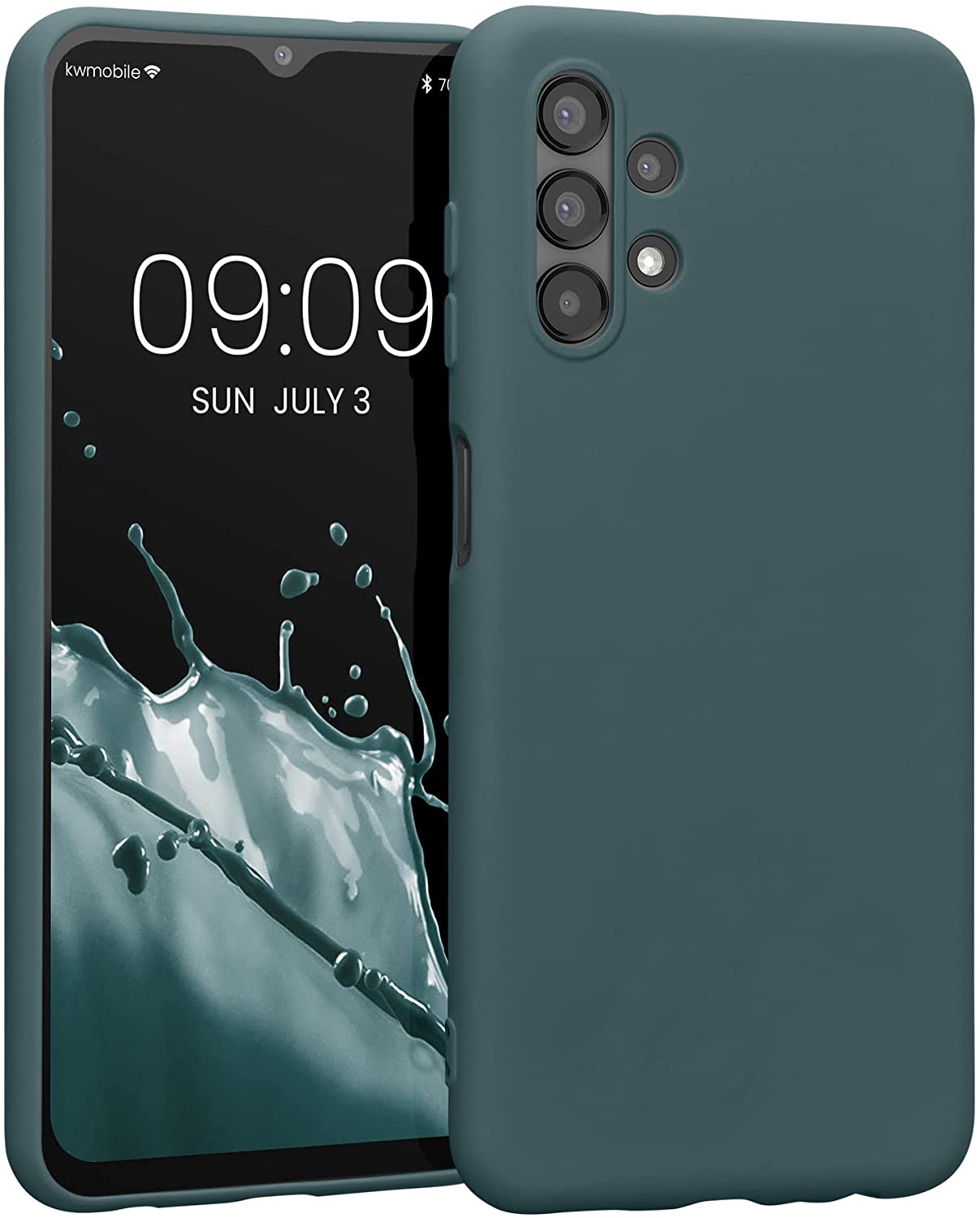 KW Samsung Galaxy A13 4G Θήκη Σιλικόνης Rubberized TPU - Blue Green - 58049.171