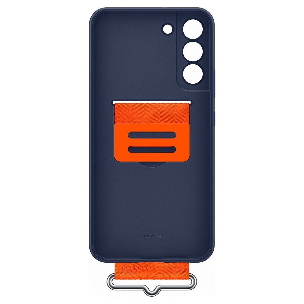Samsung Silicone Strap Cover Samsung Galaxy S22 Plus Θήκη Σιλικόνης - Navy Blue / Orange - EF - GS906TNEGWW