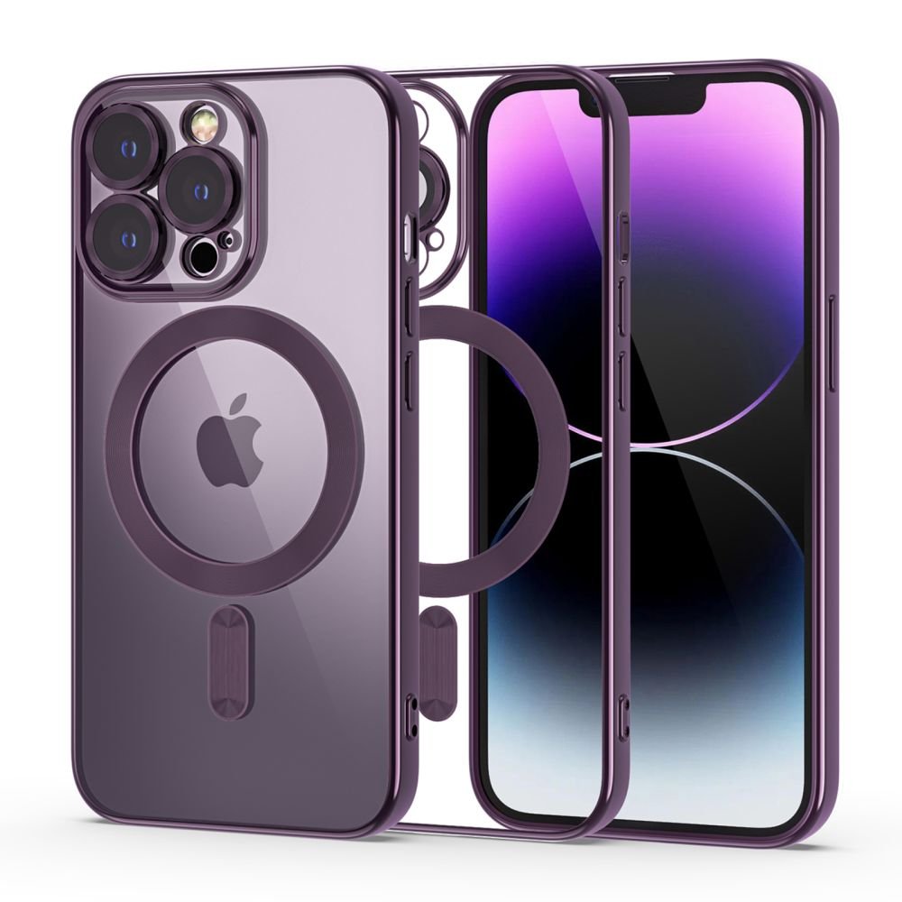 Tech - Protect iPhone 14 Pro Max Magshine Θήκη Σιλικόνης TPU με Magsafe - Διάφανη / Purple