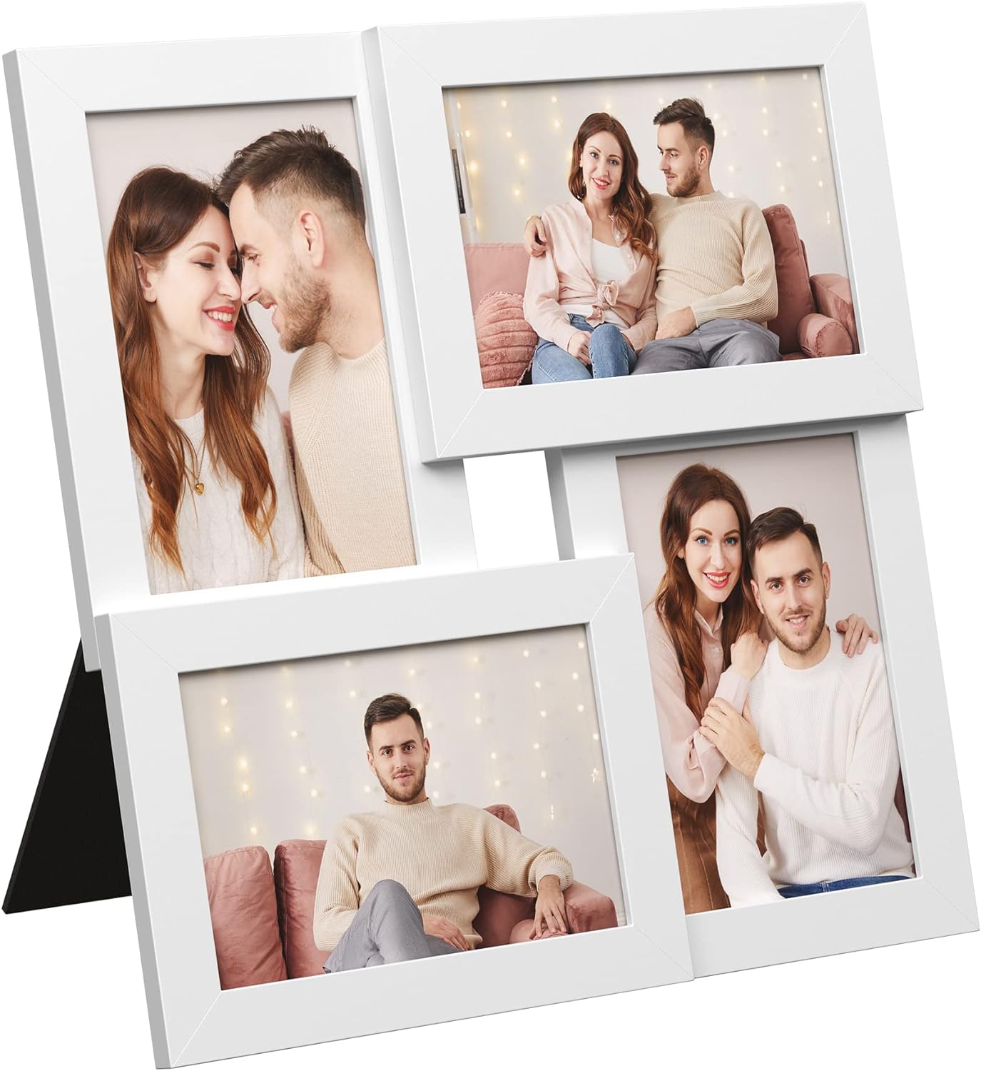 Songmics Ξύλινη Κορνίζα για 4 Φωτογραφίες 10 x 15 cm - White - RPF25WT