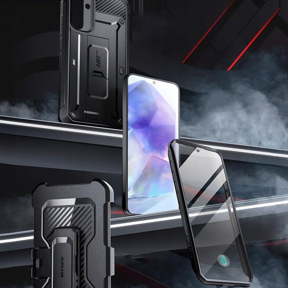 Supcase Samsung Galaxy A55 5G Unicorn Beetle Pro Σκληρή Θήκη με Προστασία Οθόνης και Stand - Black