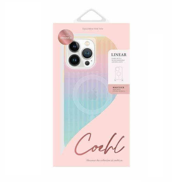 Uniq iPhone 16 Coehl Linear Σκληρή Θήκη με Πλαίσιο Σιλικόνης και MagSafe - Opal / Iridescent