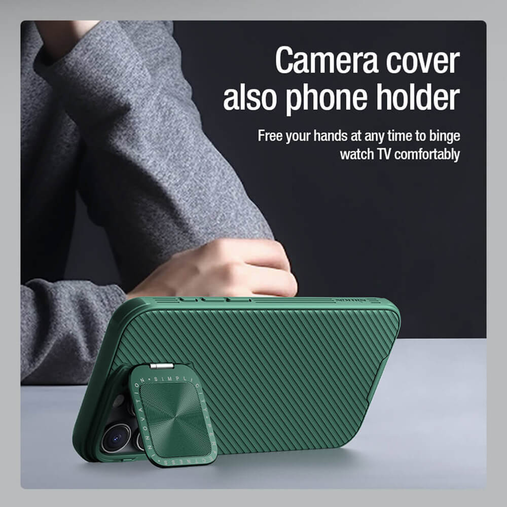 Nillkin iPhone 16 Pro Max CamShield Prop Σκληρή Θήκη με Κάλυμμα για την Κάμερα - Green