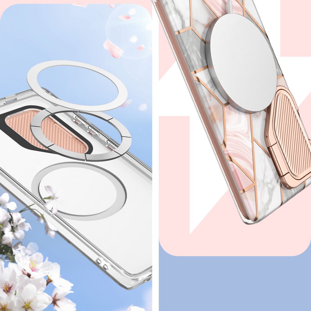 i - Blason Samsung Galaxy S24 Ultra Cosmo Mag Σκληρή Θήκη με Προστασία Οθόνης / Κάμερας και Magsafe - Marble