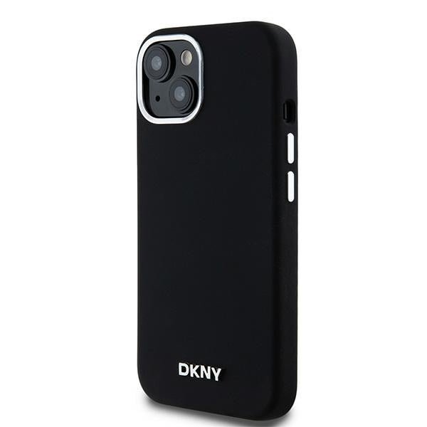 DKNY iPhone 15 / 14 / 13 - Liquid Silicone Small Metal Logo - MagSafe Σκληρή Θήκη με Πλαίσιο Σιλικόνης - Black