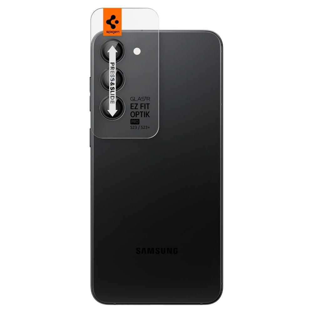 Spigen Samsung Galaxy S23 / Samsung Galaxy S23+ Optik.TR EZ Fit Αντιχαρακτικό Γυαλί για την Κάμερα - 2 Τεμάχια - Black
