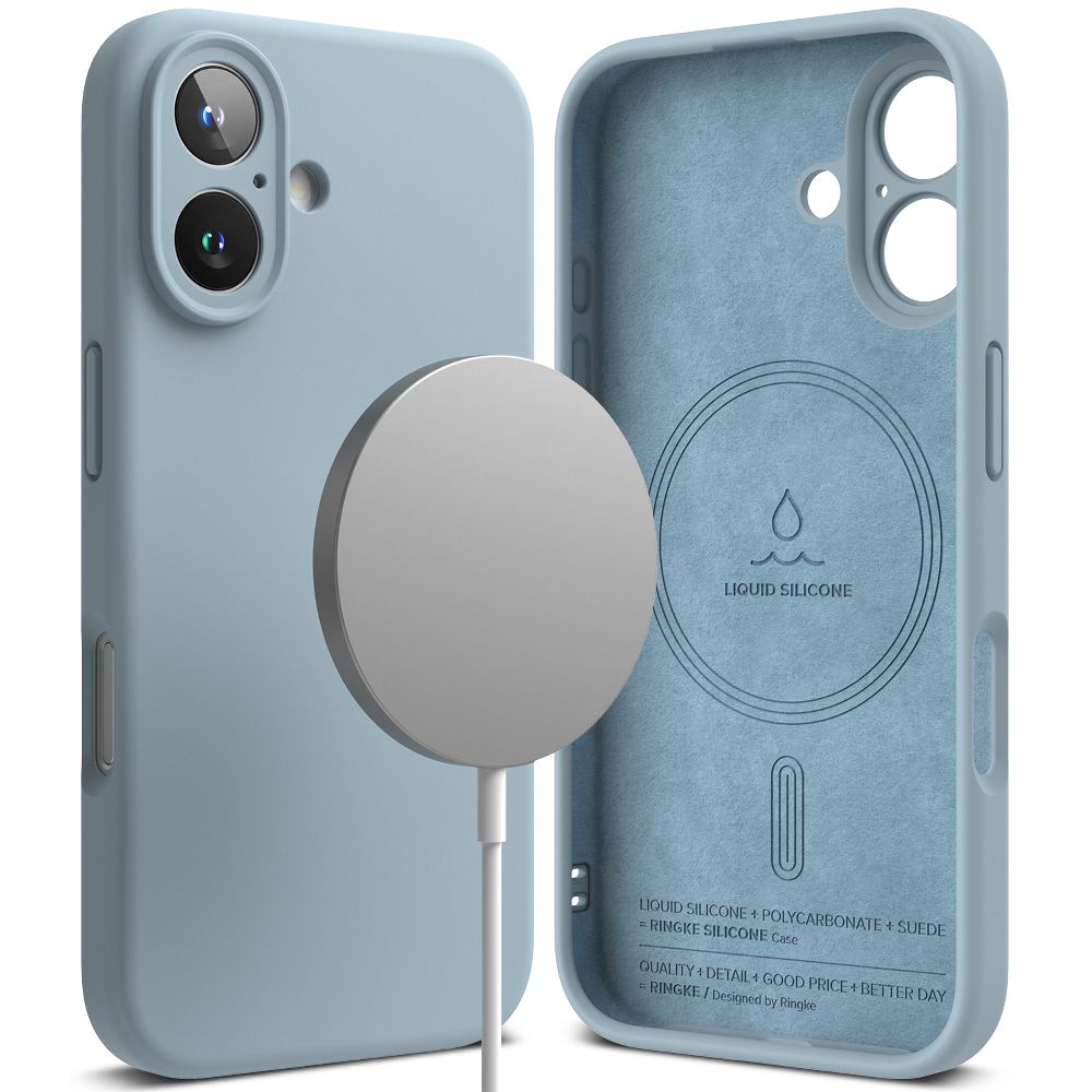 Ringke iPhone 16 Silicone Magnetic MagSafe Case Θήκη Σιλικόνης με MagSafe - Blue