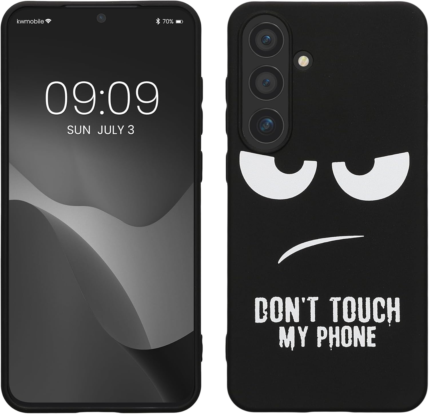 KW Samsung Galaxy S24+ Θήκη Σιλικόνης Design Don't Touch My Phone - Black / White