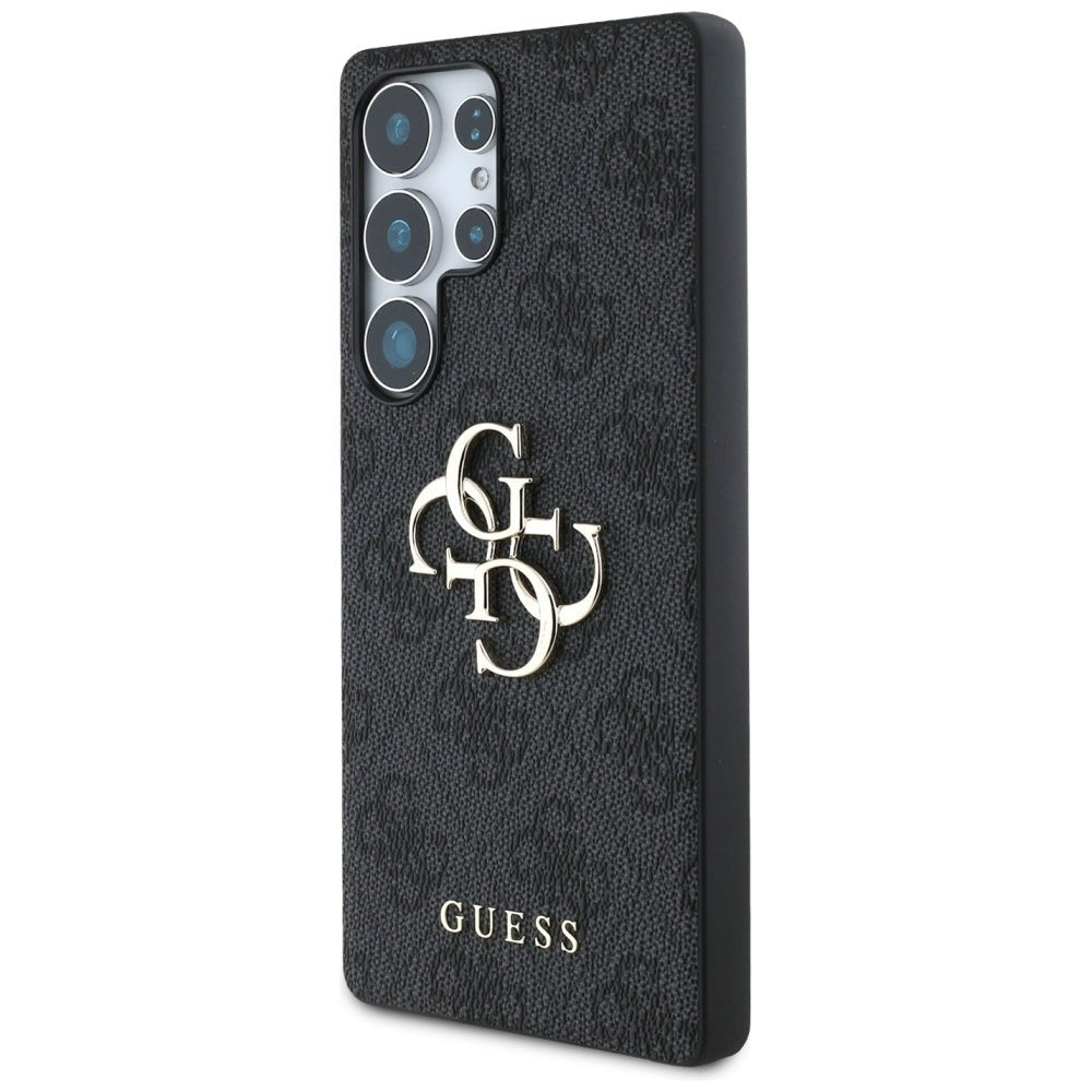 Guess Samsung Galaxy S25 Ultra - 4G Big Metal Logo - Θήκη με Επένδυση Συνθετικού Δέρματος - Black - GUHCS25L4GMGGR