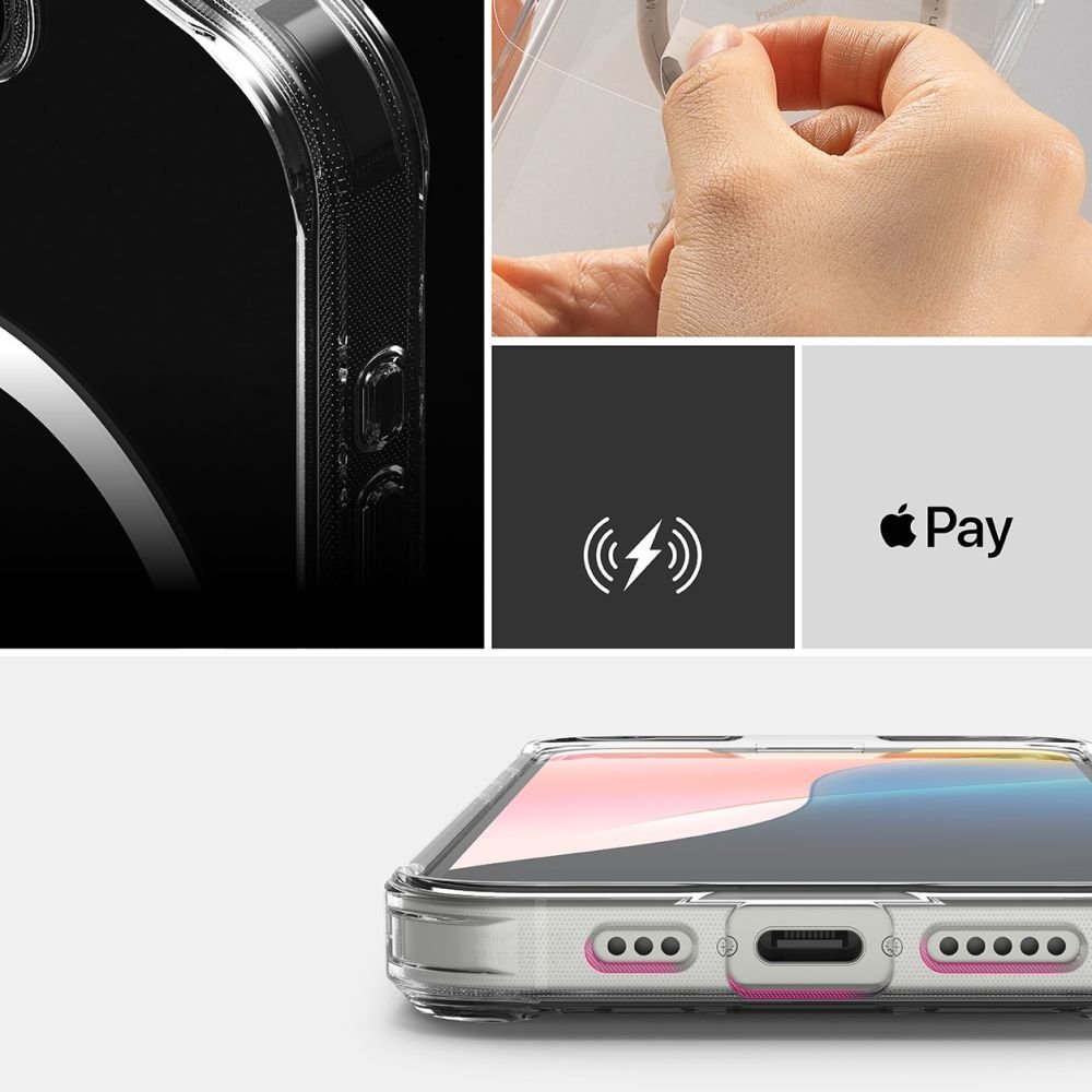 Ringke iPhone 16e Fusion Σκληρή Θήκη με Πλαίσιο Σιλικόνης και MagSafe - Διάφανη