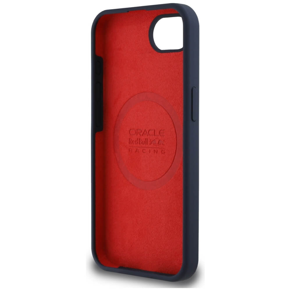 Red Bull iPhone 16e - Powerbar - MagSafe Σκληρή Θήκη με Πλαίσιο Σιλικόνης - Navy Blue - RBHMPSE424SIVGSV