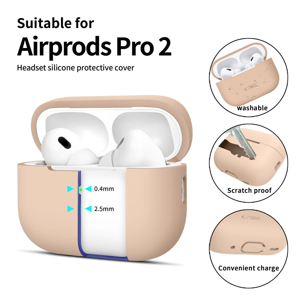 Tech - Protect AirPods Pro 1 / 2 Θήκη Σιλικόνης - Silicone - Caffe Latte