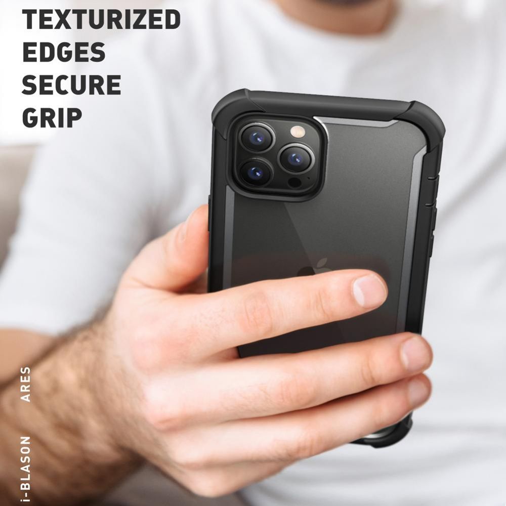 i - Blason iPhone 13 Pro Ares Σκληρή Θήκη με Πλαίσιο Σιλικόνης και Προστασία Οθόνης - Black