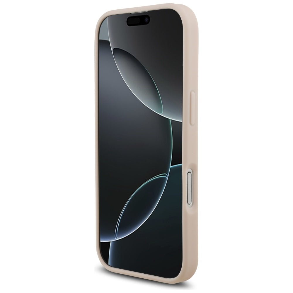 Guess iPhone 17 - Grained Big 4G and Classic Logo - Σκληρή Θήκη με Επένδυση από Οικολογικό Δέρμα - Pink - GUHCP17SPGT4MBP