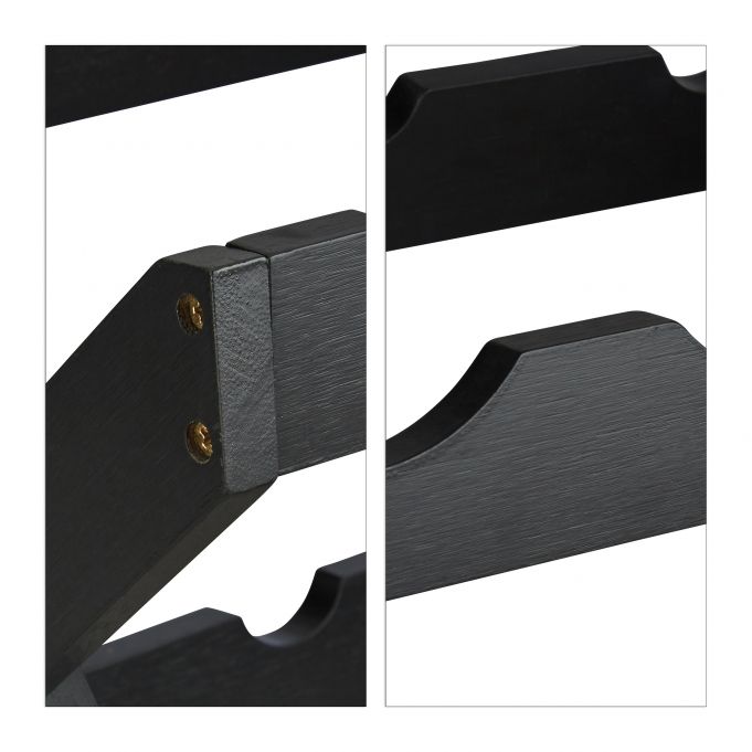 Relaxdays X Shape Βάση Κρασιού από Μπαμπού - Black - 4052025227609