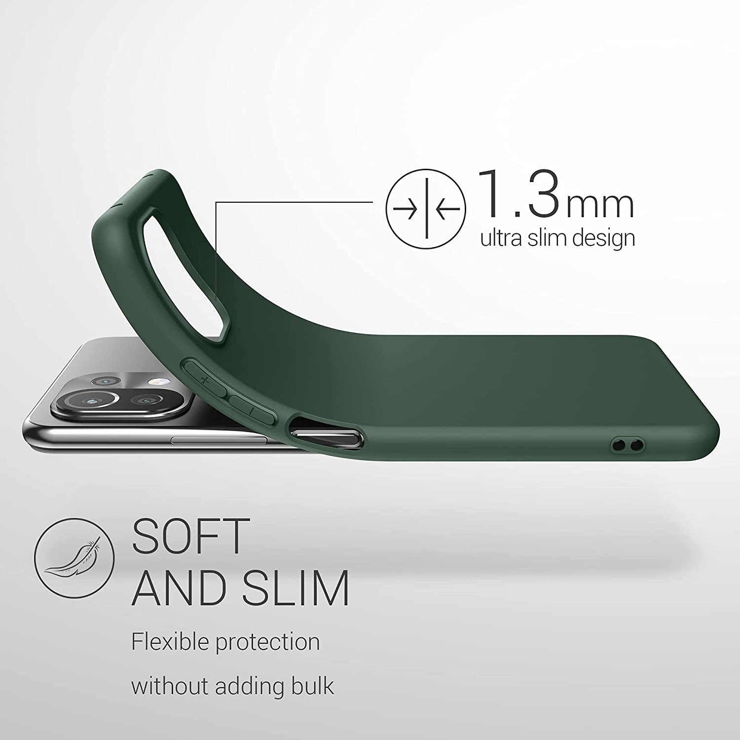 KW Xiaomi Mi 11 Lite / Mi 11 Lite 5G Θήκη Σιλικόνης TPU - Moss Green - 54726.169
