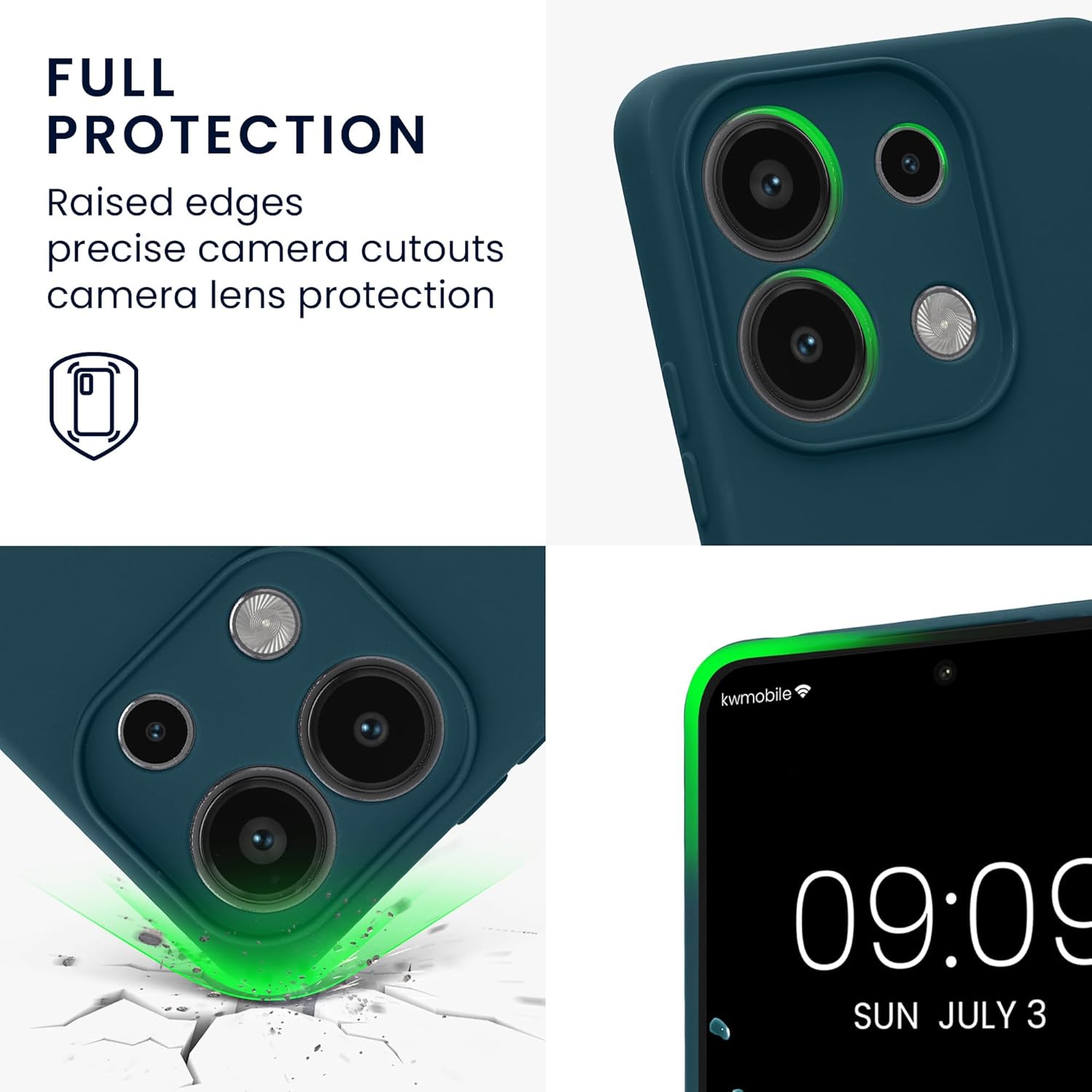 KW Xiaomi Redmi Note 13 4G λεπτή Θήκη Σιλικόνης Rubberized TPU - Matte Petrol