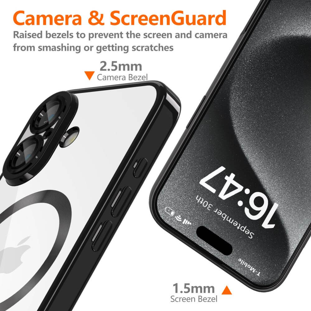 Tech - Protect iPhone 16 MagFlex Θήκη Σιλικόνης TPU με MagSafe - Διάφανη / Shiny Black