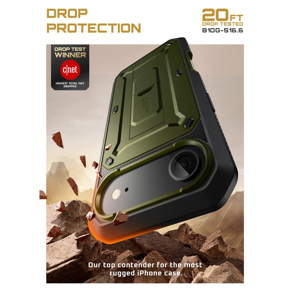 Supcase iPhone Air - Unicorn Beetle Pro - Σκληρή Θήκη με Προστασία Οθόνης και Stand - Green