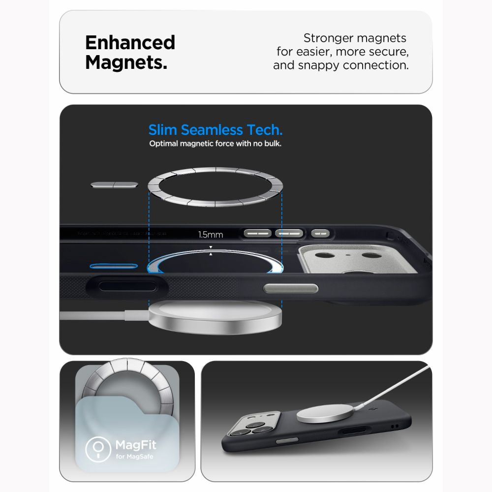 Spigen iPhone 18 Pro / iPhone 17 Pro - Θήκη Σιλικόνης με MagSafe - Nano Pop Mag - Black Sesame