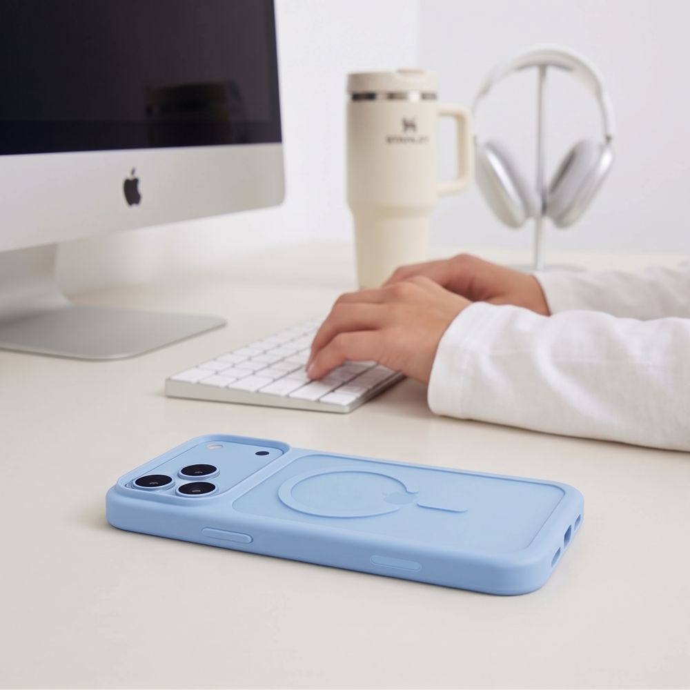 Tech-Protect iPhone 18 Pro / iPhone 17 Pro - Σκληρή Θήκη MagSafe με Πλαίσιο Σιλικόνης - MagMat MagSafe CC - Matte Light Blue