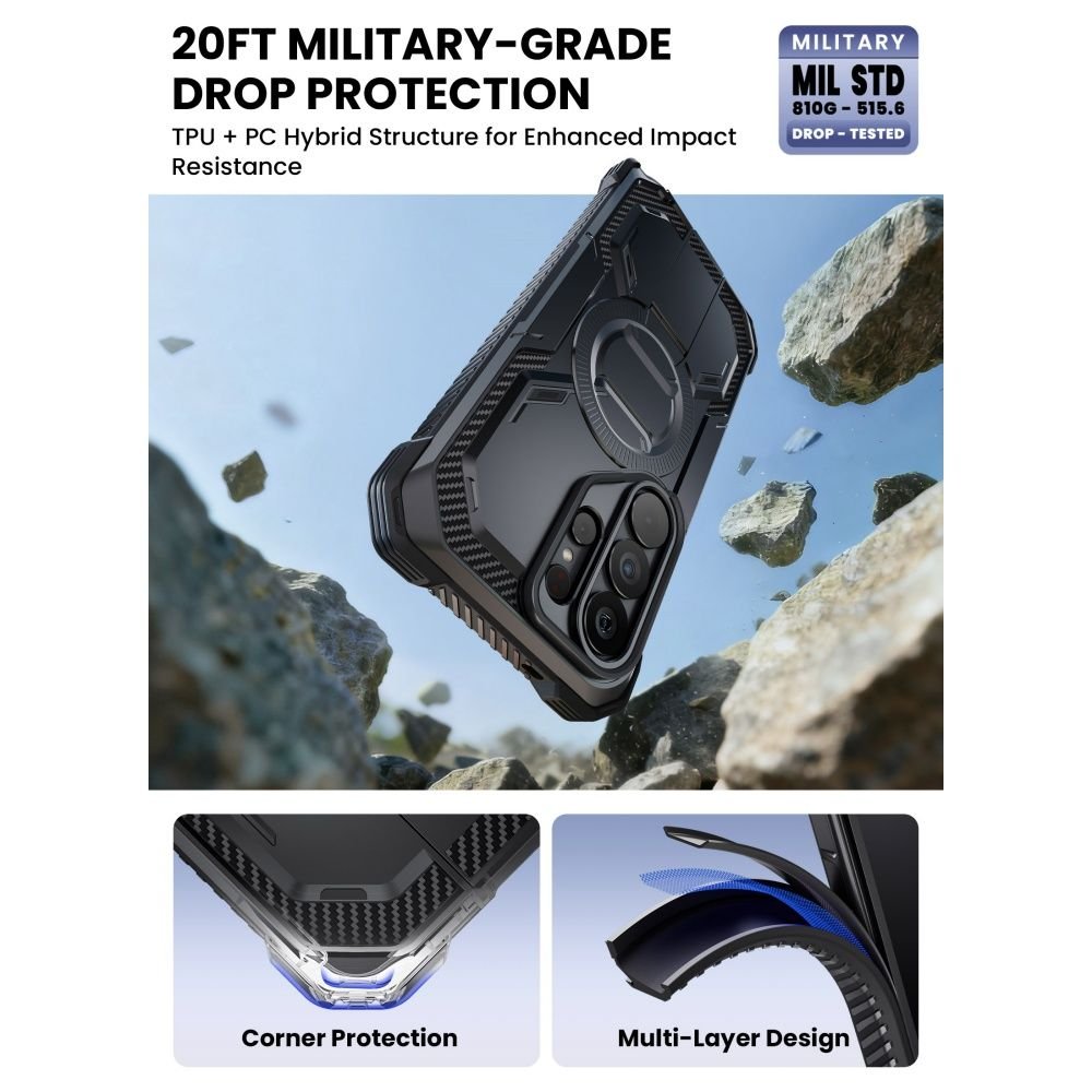 Supcase Samsung Galaxy S26 Ultra - Σκληρή Θήκη με Προστασία Οθόνης και Stand - Armorbox Clip Mag - Black