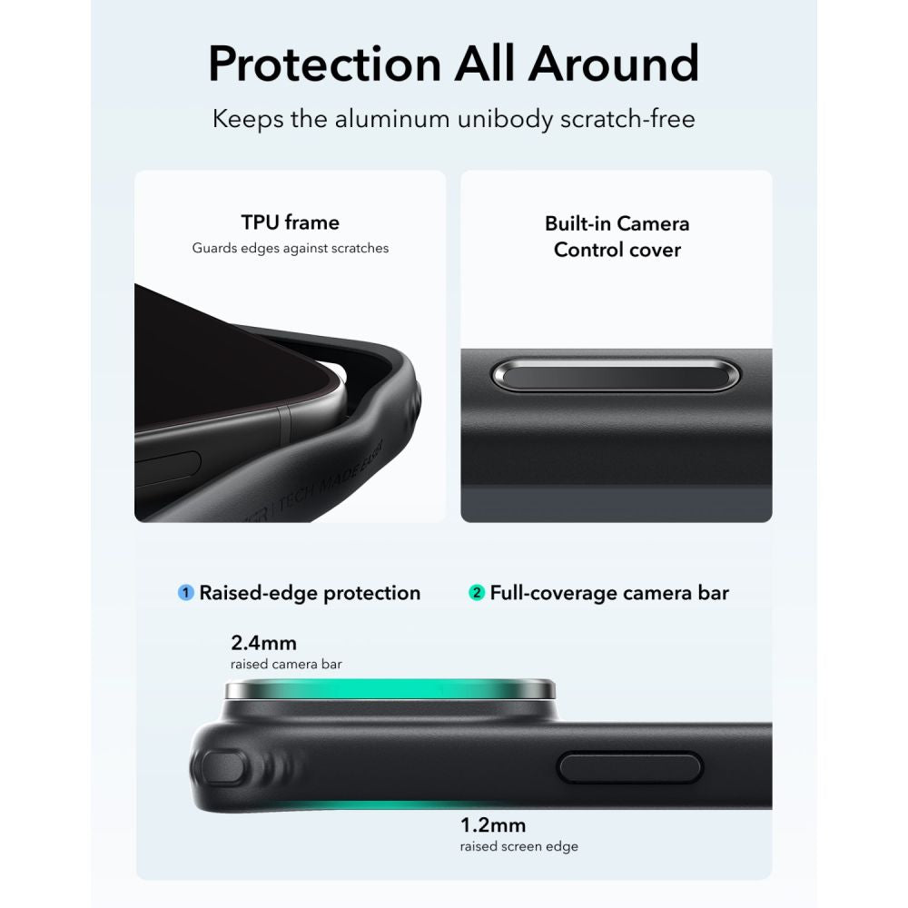 ESR iPhone 18 Pro / iPhone 17 Pro - Σκληρή Θήκη MagSafe με Πλαίσιο Σιλικόνης και Σταντ - Classic Hybrid Kickstand - Frosted Black