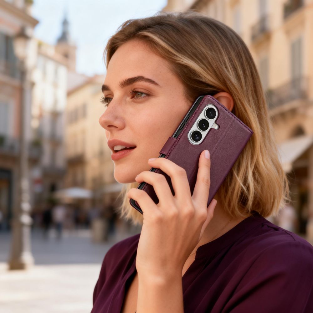 Tech - Protect Samsung Galaxy A57 5G - Θήκη Πορτοφόλι Stand από Δερματίνη - Wallet - Mulberry