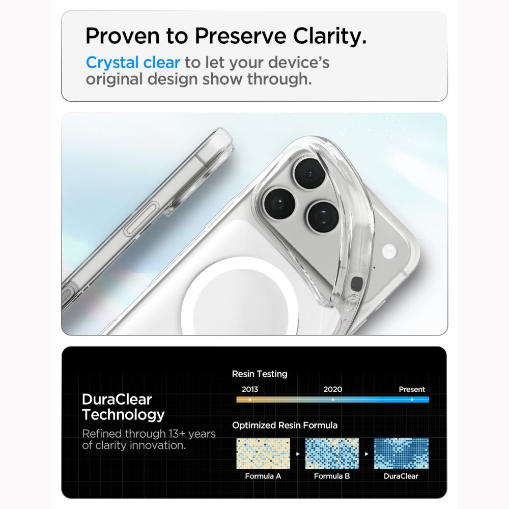 Spigen iPhone 18 Pro / iPhone 17 Pro - Θήκη Σιλικόνης με MagSafe - Liquid Crystal Mag - Clear / White