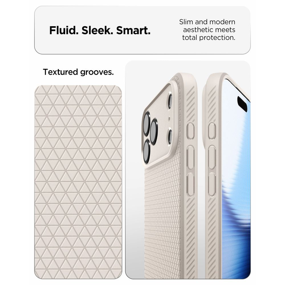 Spigen iPhone 18 Pro / iPhone 17 Pro - Θήκη Σιλικόνης - Liquid Air - Natural Titanium