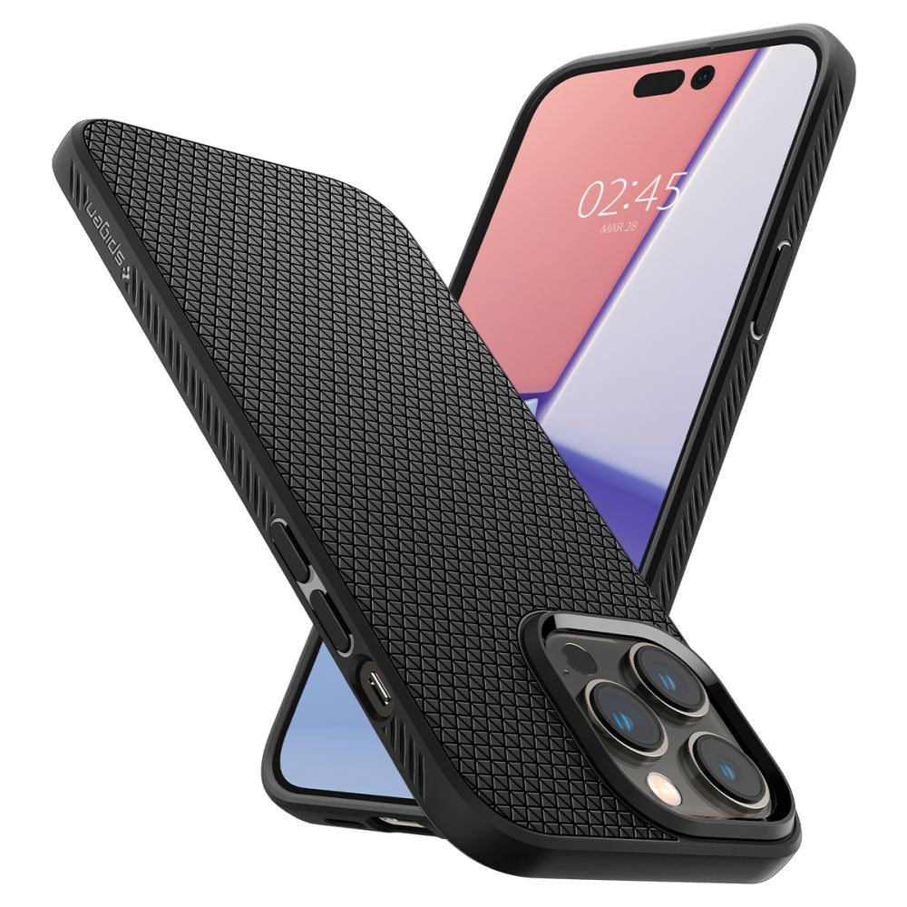 Spigen iPhone 14 Pro Max Liquid Air Θήκη Σιλικόνης - Matte Black