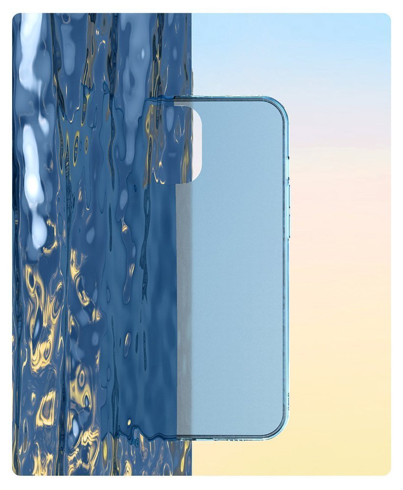 Baseus iPhone 12 / iPhone 12 Pro Frosted Glass Θήκη με Πλαίσιο Σιλικόνης και Όψη Γυαλιού Tempered Glass - Navy Blue - WIAPIPH61P - WS03