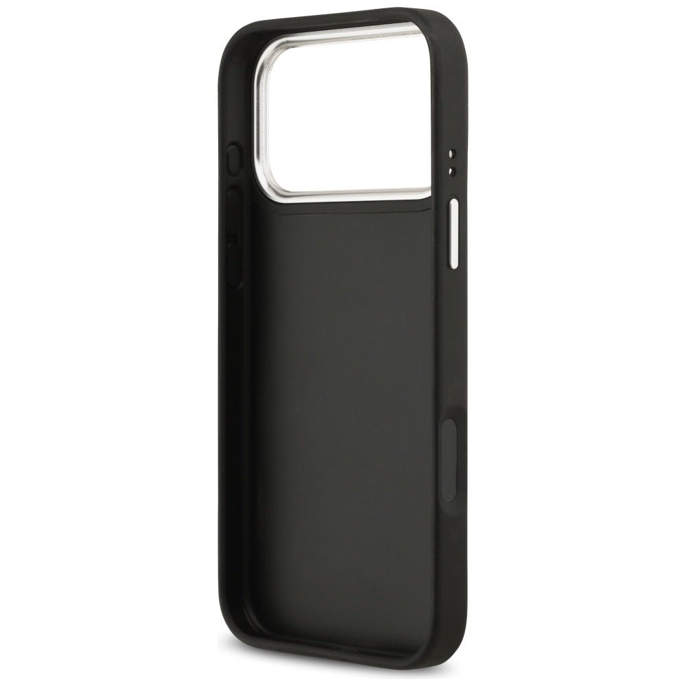 Guess iPhone 17 Pro Max - Grained Big 4G Classic Logo - Σκληρή Θήκη με Επένδυση από Οικολογικό Δέρμα - Black - GUHCP17XPG4SMCEK