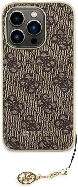 Guess iPhone 15 Pro Max - 4G Charms Collection Θήκη με Επένδυση Συνθετικού Δέρματος - Brown - GUHCP15XGF4GBR