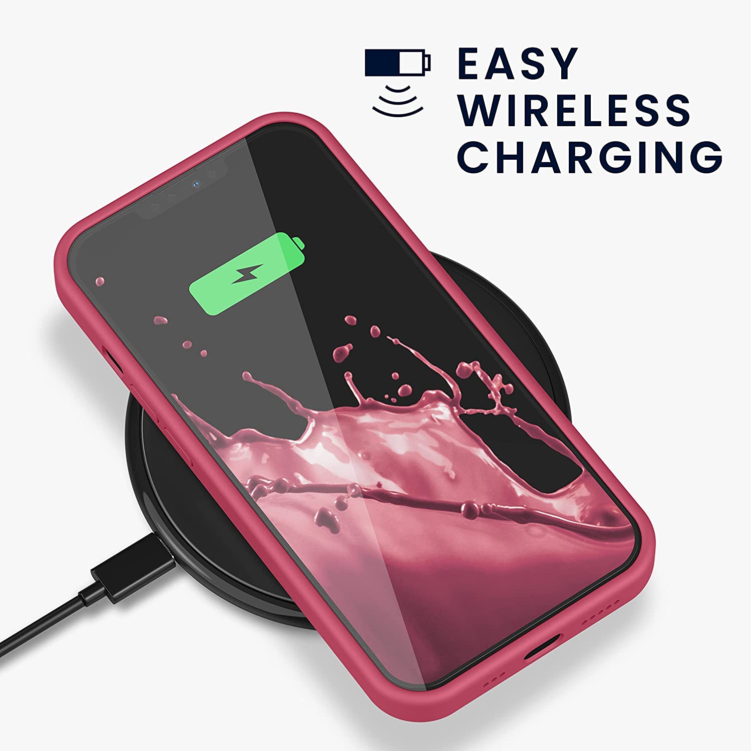 KW iPhone 13 Pro Θήκη Σιλικόνης Rubberized TPU - Awesome Pink - 55880.238