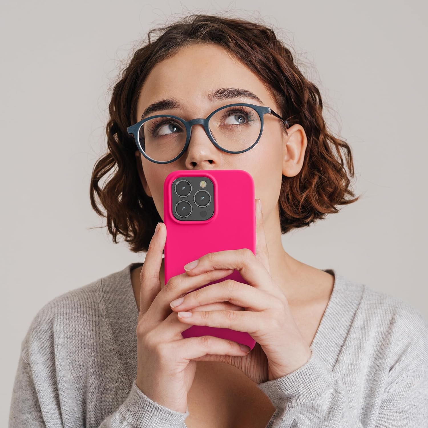 Kalibri iPhone 15 Pro Max Θήκη Σιλικόνης Rubberized TPU - Neon Pink