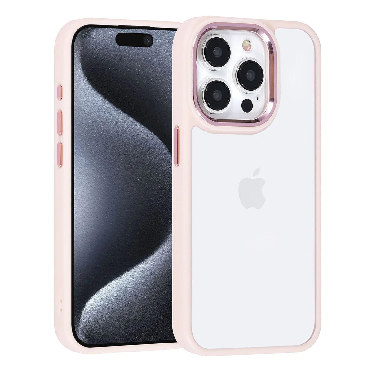 Tuniq iPhone 15 Pro - Σκληρή Θήκη με Πλαίσιο Σιλικόνης - Ροζ / Διάφανο