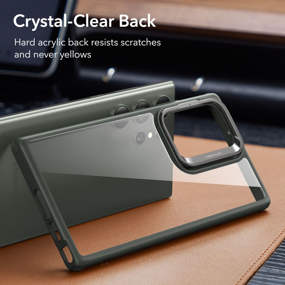 ESR Samsung Galaxy S23 Ultra Classic Kickstand Σκληρή Θήκη με Πλαίσιο Σιλικόνης και Stand - Διάφανη / Green