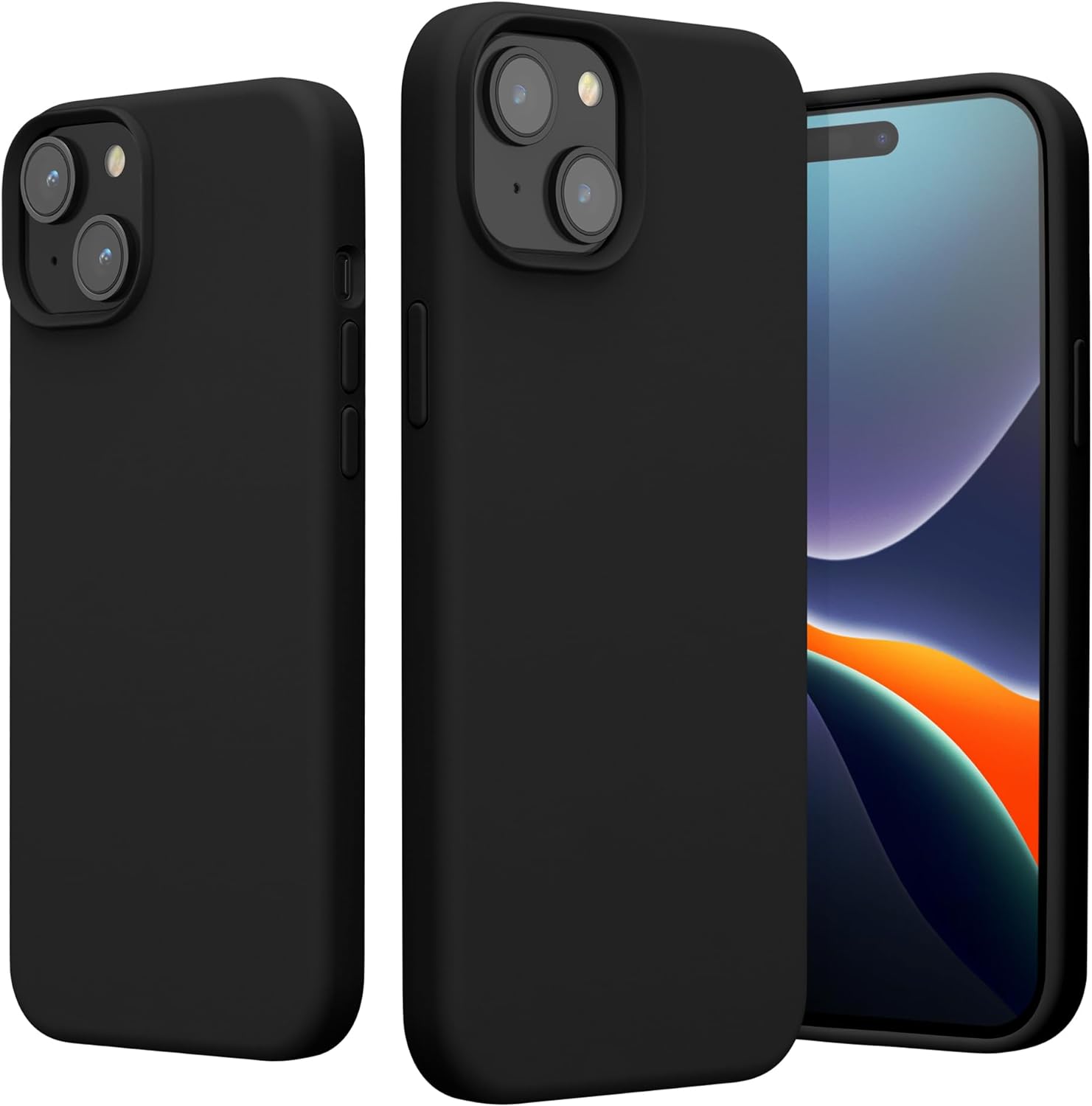 KW iPhone 15 Plus Θήκη Σιλικόνης Rubberized TPU - Black - 61954.01