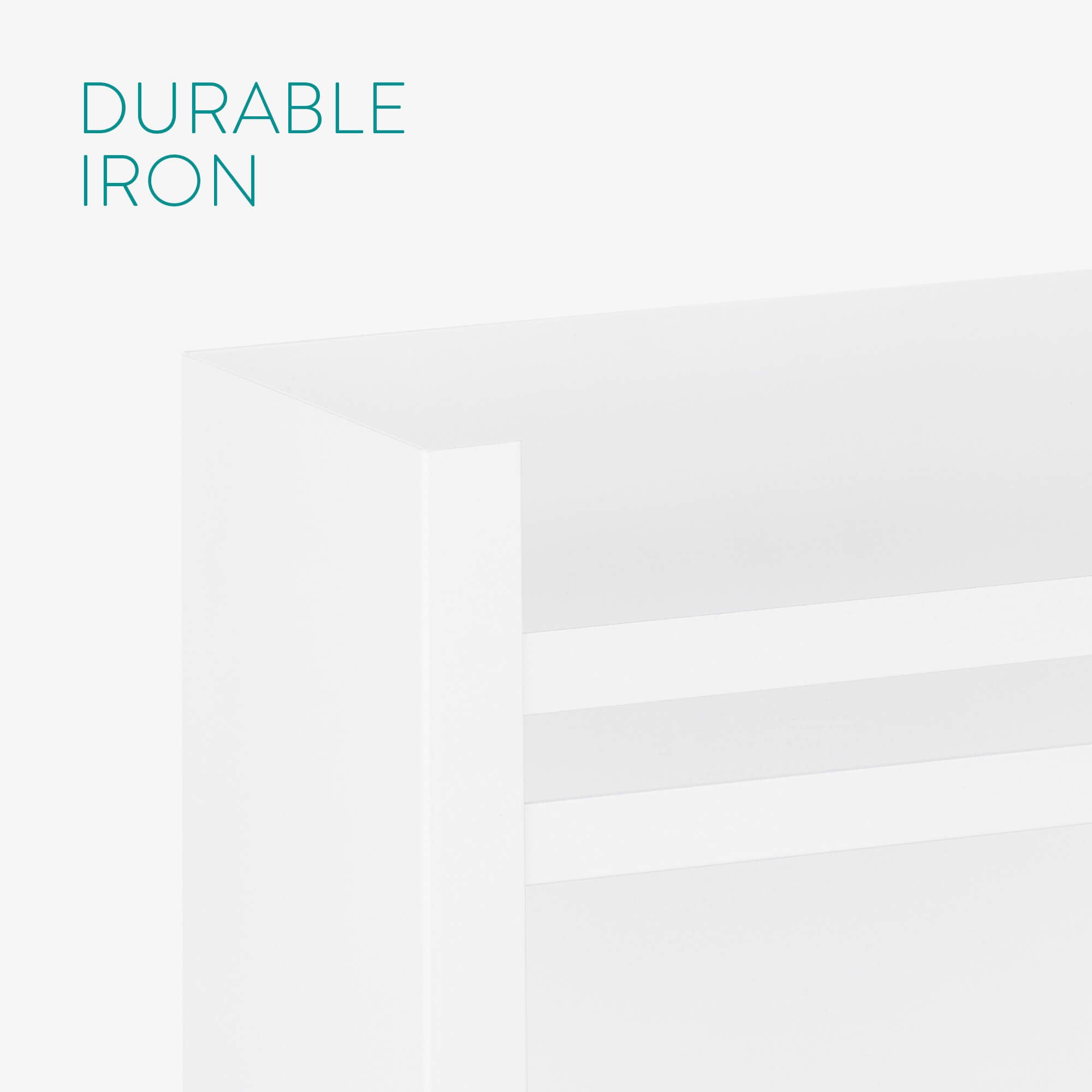 Navaris Σιδερένια Βάση Στήριξης Εφημερίδων και Περιοδικών για Τοίχο - 30 x 27 x 11 cm - White - 53720.1.02