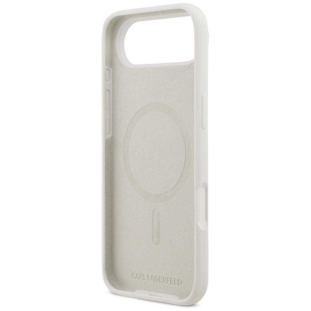 Karl Lagerfeld iPhone Air - Silicone Karl Sketch and Logo MagSafe - Σκληρή Θήκη με Πλαίσιο Σιλικόνης - White - KLHMP17MSKIGROH