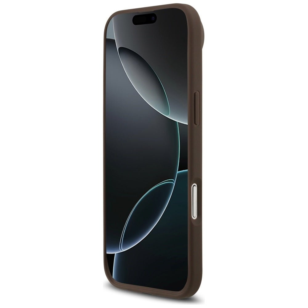 Guess iPhone Air - 4G Circle Classic Logo MagSafe - Θήκη με Επένδυση Συνθετικού Δέρματος - Brown - GUHMP17MP4PGRSGW